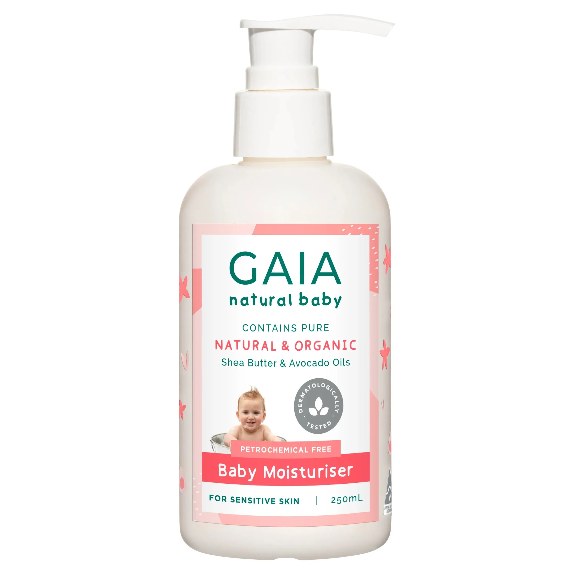 2 x GAIA Baby Moisturiser 250ml   Pump Exp: 02/26 - FOC 2 X 50ml Travel Size bottles