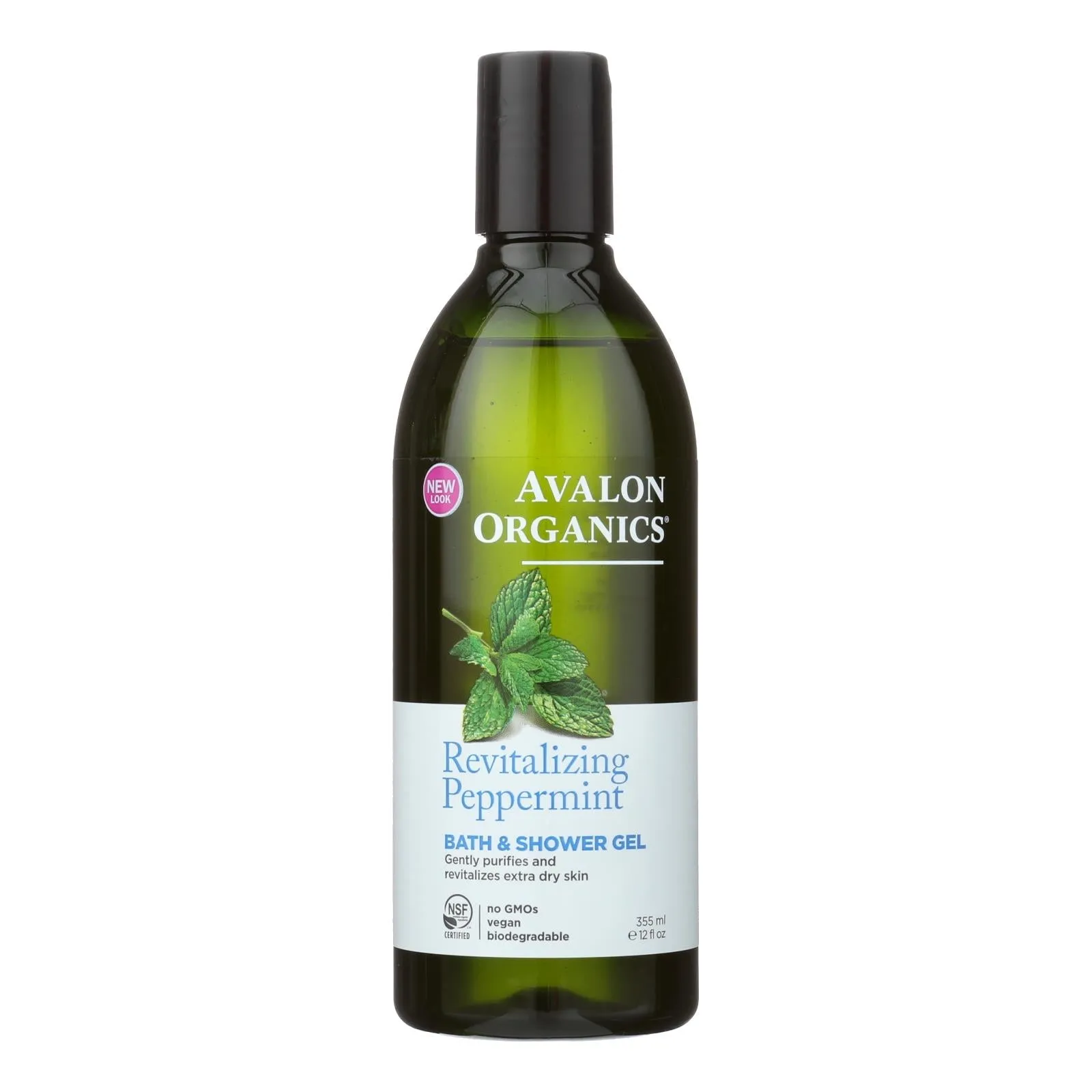 Avalon Organics Bath And Shower Gel Peppermint - 12 Fl Oz