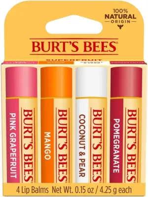 Burt's Bees Superfruit Lip Balm 4 (0.15 oz.) Tubes in Blister Box 4 pieces Lip Balm