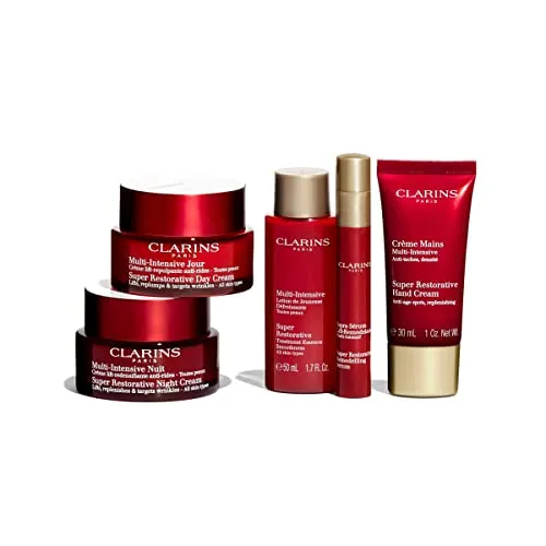 Clarins Super Restorative Luxury Collection | 6-Piece Holiday Skincare Gift Set | Anti-Aging | Limited Edition