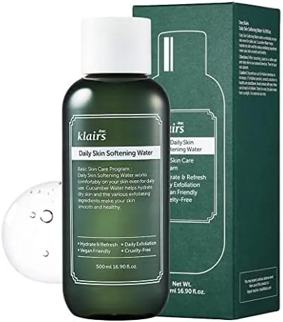 DEAR KLAIRS Daily Skin Softening Water 500 ml | Exfoliating, Hydrating Toner