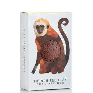 Konjac Sponge Mini Pore Refiner Rainforest Monkey French Red Clay