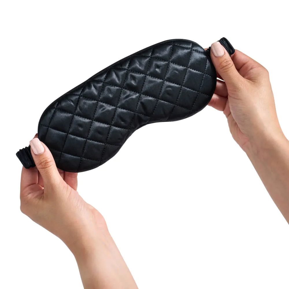 Sleep Mask - Black - Diamond Quilted