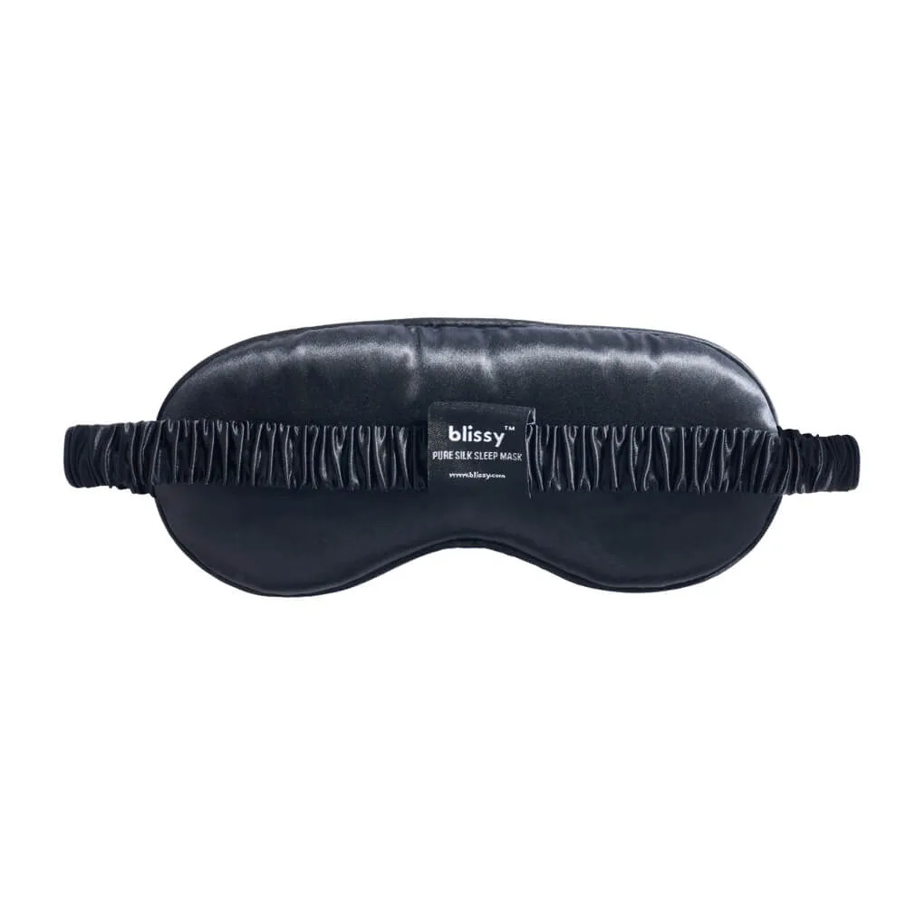 Sleep Mask - Black - Diamond Quilted