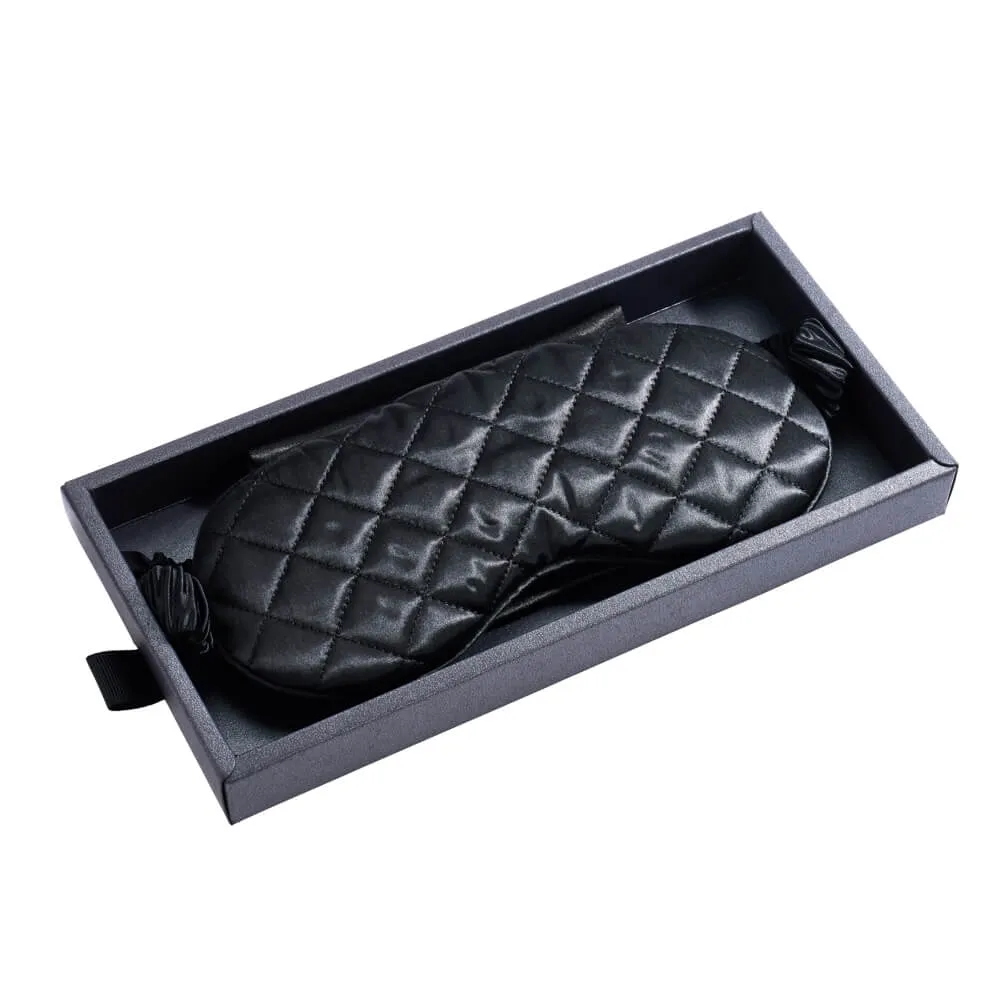 Sleep Mask - Black - Diamond Quilted