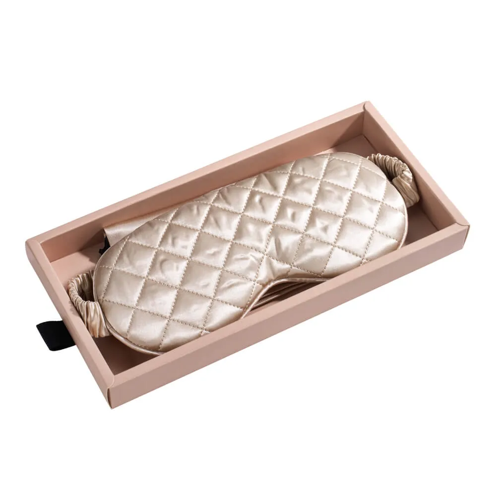 Sleep Mask - Champagne - Diamond Quilted